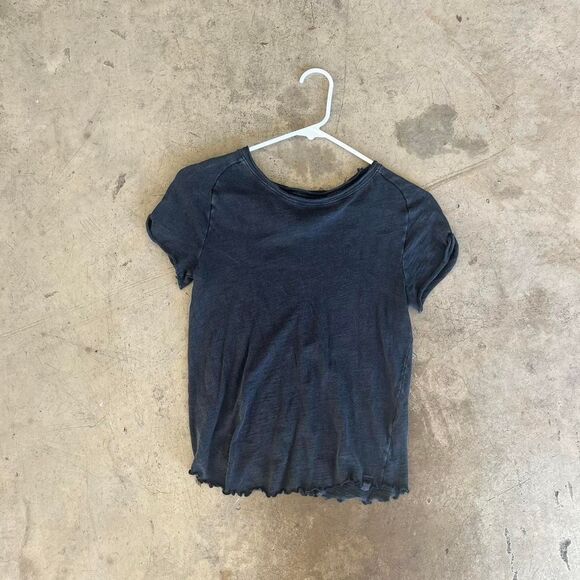 Free People Baby Tee Black grunge y2k emo Womens size M y2k - Picture 1 of 1